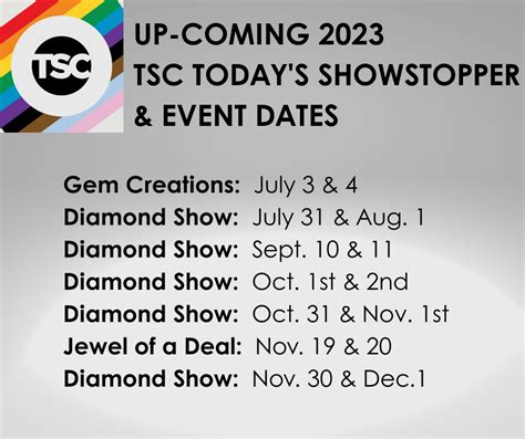 tsc showstopper schedule today